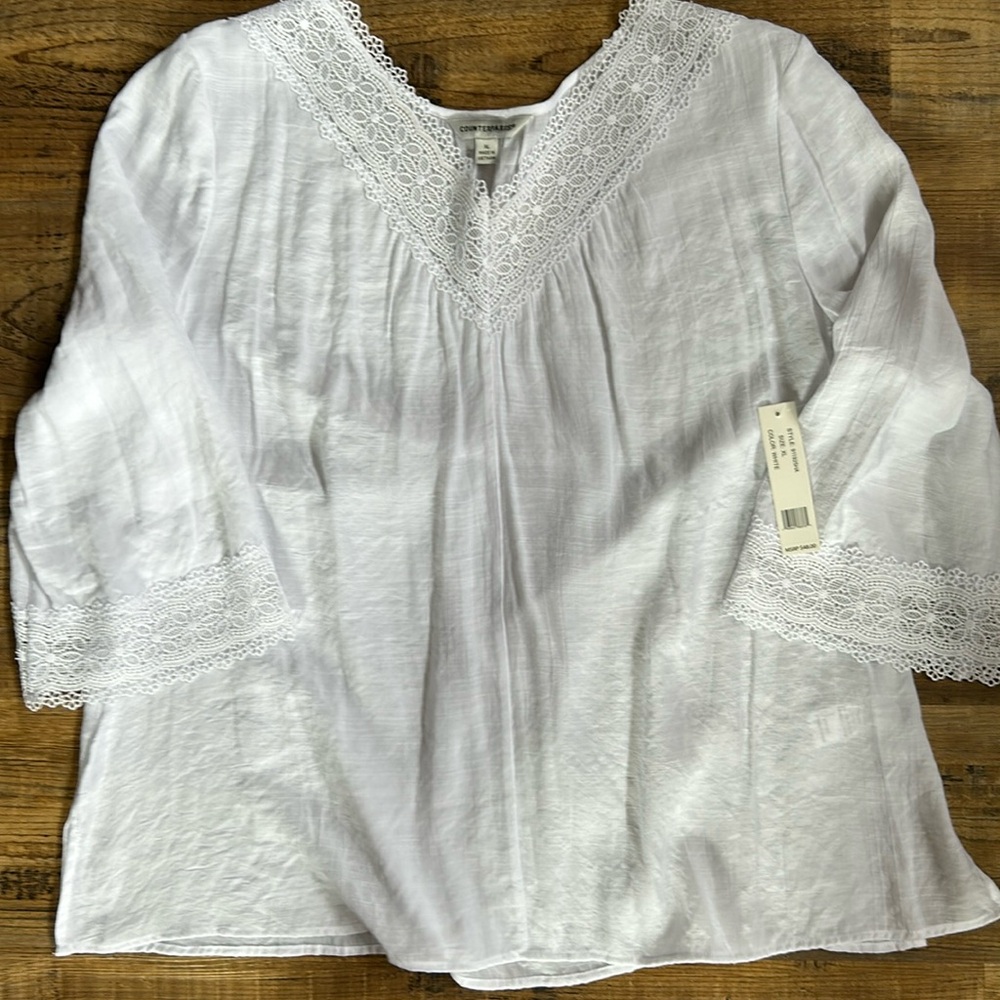 White long sleeve top